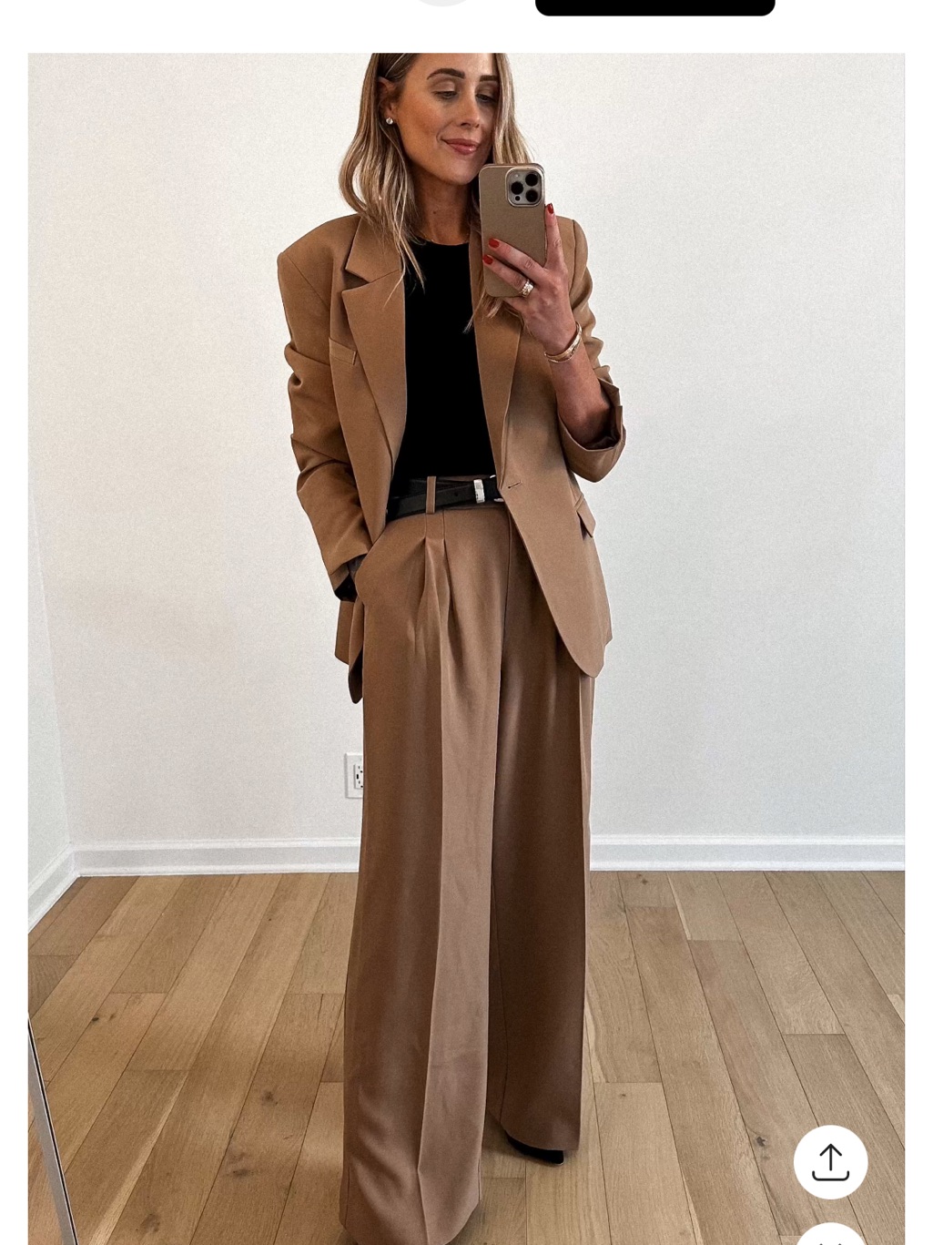 Wide-Leg High-Waist Trousers In Camel — image 8 of 8